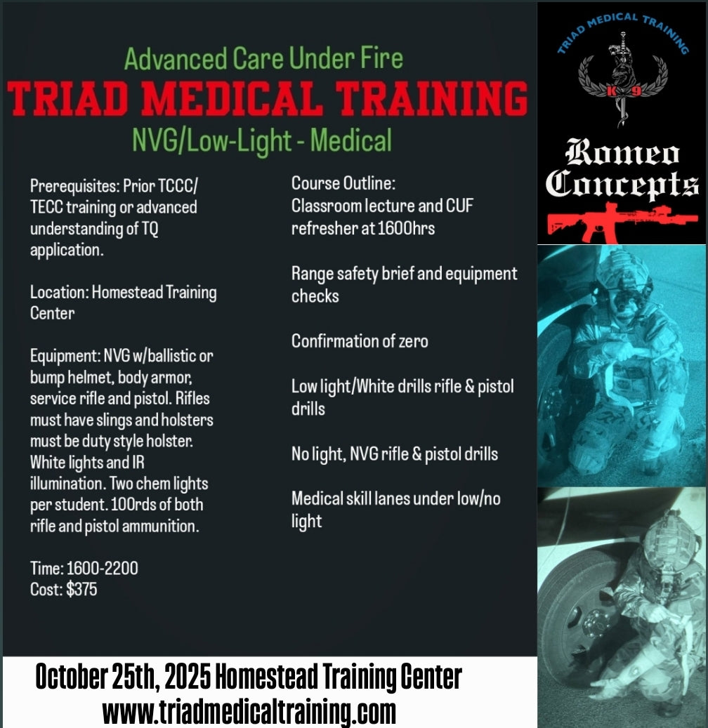 Night Vision-Live Fire Medical (Care After Dark) Class